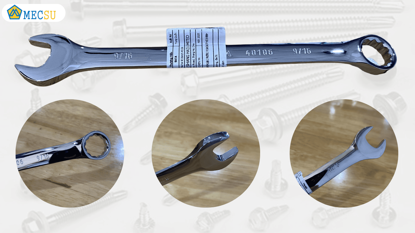 Chi tiết độ hoàn thiện sắc nét và logo dập thương hiệu SATA bảo chứng chất lượng